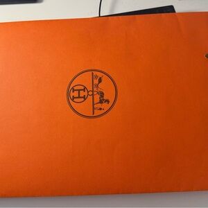 Hermès Orange Logo Shopping Bag